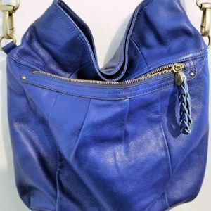 EUC B. MAKOWSKI LEATHER SHOULDERBAG BEAUTIFUL BLUE